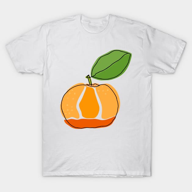 Orange line art T-Shirt by MutchiDesign